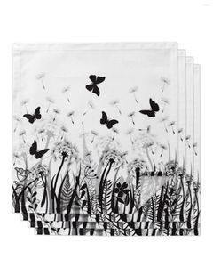 Table Napkin Dandelion Grass Butterfly Square Napkins For Party Wedding Decor Tea Towel Soft Kitchen Dinner