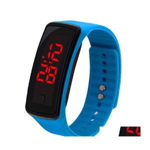 Kinderuhren Jungen Mädchen Digitaluhr Geschenk Kinder Led Armband Elektronik Handgelenk Mticolor Kunststoffband 1Dh J2 Drop Lieferung Dhedt