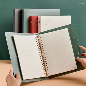 Retro Loose-leaf Binder Double Coil Notebook Elastic Band Daily Planner Agenda Diary School Office Meeting Stationery Supplies