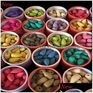 Fragrance Lamps 25Pc/Box Backflow Cone Incense Natural Plant Cones Indoor Office Aromatherapy Sandalwood Lavender Jasmine Drop Deliv Dhslg