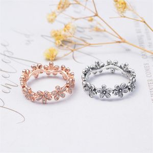 New Popular 925 Sterling Silver Plated Rings Sparkling Bow Knot Stackable Rings Cubic Zirconia Women Men Gifts Pandora Jewelry298N
