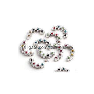 Charms 20 teile/los Colorf Strasssteine 2 Farben Mond Herz Diy Legierung Schwimm Medaillon Fenster Platten Fit Für 30mm Magnetische glas Wohnzimmer Dr Dhchp