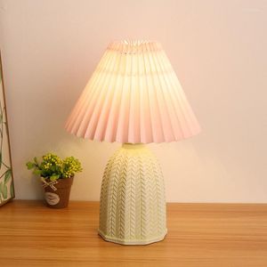 Tischlampen, Zimmer, dekorative Schreibtischlampe, Retro-Plissee, Hauptschlafzimmer, Nachttisch, koreanisches Café, einfache Nacht