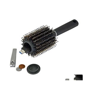 Storage Boxes Bins Hollow Hair Brush Comb Black Stash Safe Diversion Secret Security Den Valuables Plastic Home Box Vt0443 Drop De Dhrva