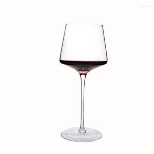 Bicchieri da vino 600ml Tazza da degustazione quadrata fatta a mano creativa Calice bordeaux Bar Set da bere per uso domestico Vetro rosso