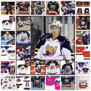 Хоккейные майки 2022 Custom Ohl Barrie Colts сшитые хоккейные майки 6 Райан О'Коннор 24 Колин Бехенна 5 Далтон Прут 65 Томас Марцинко Брайан Литтл Б. Дж.