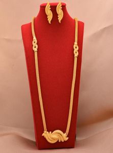 Brincos Colar Dubai 24K Gold Bated Designer Jewelry Sets Wedding Bridal Gifts Bijoux Conjunto para Women2386896