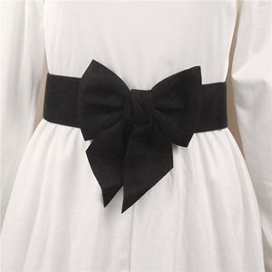 Cinture Cintura elastica larga Cintura da donna Bowknot Fiocco elastico per abiti da donna Cinturino con corsetto a nodo grande