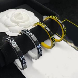 2022 New Fashion Hoop Huggie Earrings women's Acrylic Resin Material 925 Silver Needle luxury Designer Earrings for women party engagement gift jewelry with box