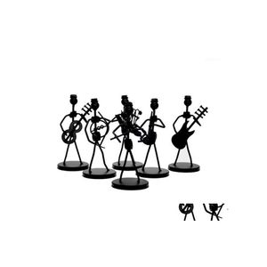 Party Favor 1Pc Mini Iron Music Band Model Miniature Musicians Figurines Arts Craft Decorations Gift Random Design1 Drop Delivery Ho Dhqmo