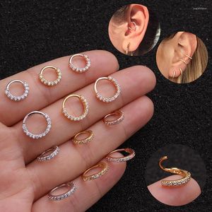 Brincos de argola 1pcs Brincho aberto cartilagem CZ para mulheres moda moda aço inoxidável nariz septo anel de orelha de piercing jóias lábios bijoux