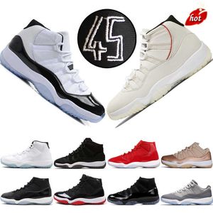 Boots 2023 OG Concord High 45 23 11 XI 11S Cap and Gown Prm Heiress Gym Red Chicago Platinum tint space jams mens swatelball shoes shoid