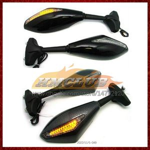 2 X Motorcycle LED Turn Lights Side Mirrors For KAWASAKI NINJA ZX9R ZX-9R ZX 9R 9 R 94 95 96 97 1994 1995 1996 1997 Carbon Turn Signal Indicators Rearview Mirror 6 Colors