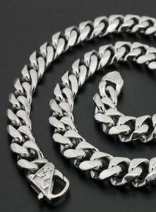 High Quality Jewelry 316L Stainless Steel men039s 13mm 15mm Curb Chain Link Necklace Vintage Clasp for Men039s Gifts 20 in9333816