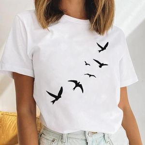 Женская футболка женская птица Птица простые дамы 90 -х