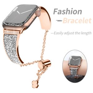 Women Diamond Straps Adjustable Bracelet for Apple Watch 8 Band Series 7 6 SE 5 4 3 Metal Strap iwatch Ultra 49mm 41mm 45mm 40mm 44mm Chain