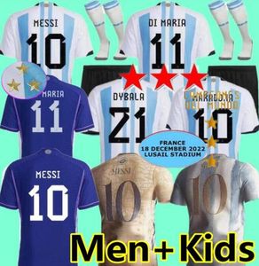 3 gwiazdki 2022 Argentyna piłkarska koszulka mesis dybala aguero maradona di Maria J. Alvarez Home Away Away Away Pre-Match Men Kit Skarpetki piłkarskie