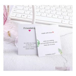 Tags Price Card Friendship Make A Wish Thanks Bracelet Made With Love One For You The Lucky Charm Handmade Jewelry Packaging Drop D Dhkvi