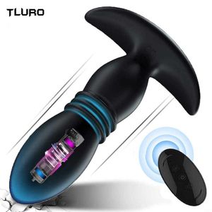 Oggetti di bellezza che spingono il vibratore di dildo maschio tappo grande spina anale wireless telecomandata prostata massaggiatore ano giocattoli sexy per uomini