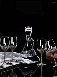 Şarap Gözlükleri Retro Kurşun Ücretsiz Kristal Avrupa Goblet Emaye Düğün Yaratıcı Bar Partisi Ev Dekorasyon Aksesuarları