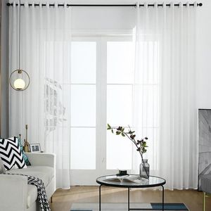 Curtain Modern Tulle Pure Color Sheer Curtains Door Window Drape Panel Valances Scarf Windows For Bedroom Living Room