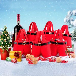 Juldekorationer Creative Santa Claus Pants Candy Bags Gift Merry Decor for Home Naviidad Dinner Party Favor Noel 2023