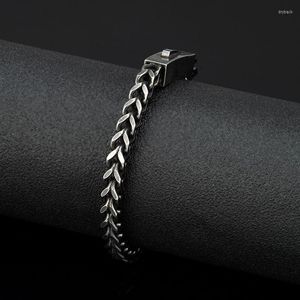 Link Bracelets Male Vintage Cuban Bracelet Men's Fashion Stainless Steel Cufflink Handmade Hand Chain Jewelry For Brother Boy Trend Punk