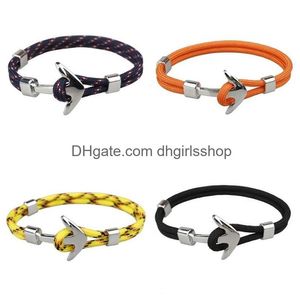 Corrente mais vendida moda masculina e feminina feita à mão prata âncora pulseira colorida tecido paracord para venda98 Q2 Drop Delivery Jóias Br Dhgoj