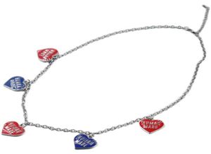日本語のnigo Human Made Red and Blue Love Necklace Tide Tide Brand Fashion Trend Seater Chain Bersatile Jewelry Accessories1231731
