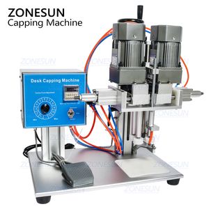 Zonesun ZS-XG6100ボトルキャッピングマシンスリュートップユニコーンジュースリキッドスプレーキャップツイストガラスドロッパーテーブルトップ