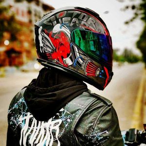 Helmets AIS Brand Men's Motorcycle Helmet Professional Racing Full Face Mask Cool Personality Decorative Corners Novelty 0105