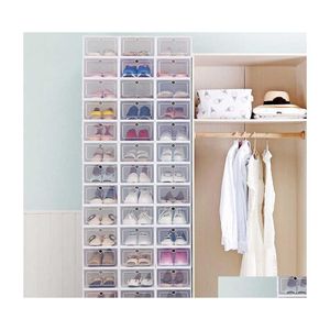 Caixas de armazenamento caixas espessadas de sapato transparente Artefato de pl￡stico dom￩stico Montilayer rack de gabinete montagem japon￪s estilo dhgzb