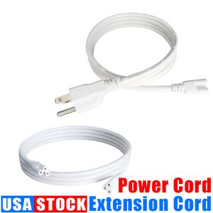 T5 T8 3pin Connector kabel Przełącznik przedłużacza do zintegrowanej mocy rurki LED z wtyczką USA 1 stopt 2 stóp 3,3 stóp 5 stóp 5 stóp 6 stóp 6,6 stóp 100 szt. Crestech