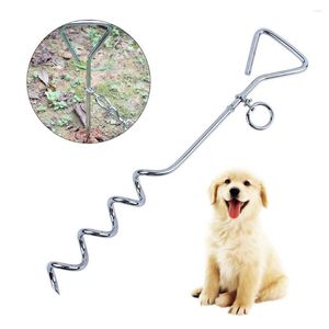 Dog Collars Heavy Duty Puppy Tie Out Stake Pet Leash Anchor For Outdoors Yard Camping