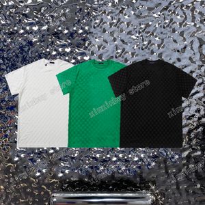 xinxinbuy Maglietta da uomo firmata T-shirt Parigi tessuto asciugamano lettere Ricamo reticolo manica corta cotone donna blu bianco nero grigio scuro XS-L