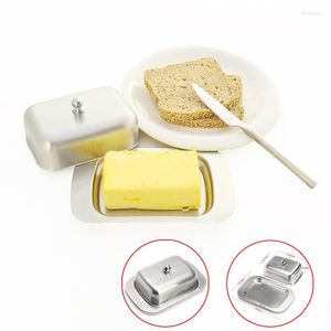 Plates 1Set Stainless Steel Butter Dish For Container Elegant Cheese Server Storage Fruit Salad Dinner Tray Kitchen