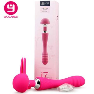 Güzellik Ürünleri Wowyes su geçirmez USB şarj edilebilir çift motor yapay penis vibratör sihirli değnek masajı klitoris stimülasyon av kadınlar için seksi oyuncaklar