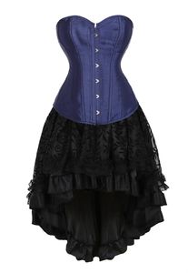 Bustiers Korsetts Sapubonva Korsett Kleid für Frauen Sexy Plus Size Kostüm Überbrust Burlesque Top und Rock Set Tutu Mieder viktorianisch