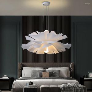 Pendellampor modern led lamp sovrum takljus enkel varm ljuskrona nordisk design kronblad 2023 hängande belysningsarmaturer