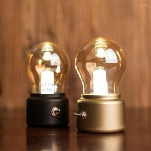 Nocne światła Vintage Edison Bulb Lampa LED USB ładowalne światło dzieci Nordyckie lampada sypialnia biurko