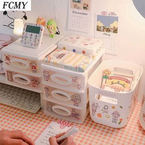 Simple Storage Box Cosmetic Transparent Table Drawer Dressing Office Stationery Supplies