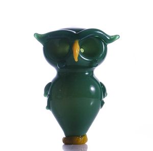 Tobaksglasrör Owl Style 11cm flerfärgat Dab Straw Spoon Pipe för vattenpipa Rigs vattenbongar