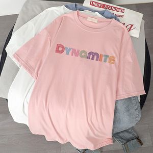 Альбом женской футболки Dynamite Print Women Tshirts Kpop Korean Style с коротким рукавом милый Harajuku Hip Hop Top Y2K Femme T Roomts 230106