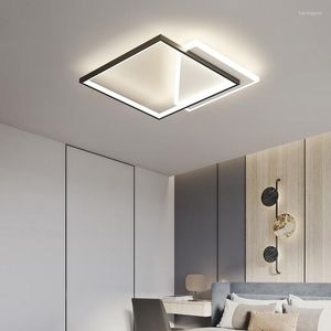 Ceiling Lights Square Light Led For Bedroom Kitchen Foyer Modern Black White Design Hanging Lamp Corridor Dining Room Acrylic Fixture