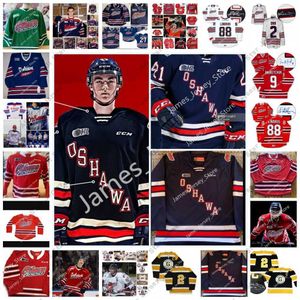 Хоккейные майки 2022 Custom OHL Oshawa Generals Сшитая хоккейная майка 10 Джордин Эртель 24 Эндрю Уиттон 32 Тай МакСорли 1 Патрик Ливер 83 Райли Питт 4