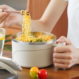 Ciotole Giappone Ciotola per ramen in acciaio inossidabile 304 con coperchio Carino Tagliatelle istantanee di grandi dimensioni Insalata di frutta Zuppa di riso Cucina Stoviglie creative