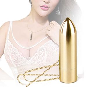 Skönhetsartiklar kraftfull metallkula vibrator g-spot massager halsband mini vibratorer10 hastighet vibration hänge USB laddar sexiga leksaker för kvinna