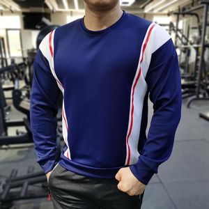 Koşu Formaları Spor Salonu Erkekler Tişört Sıradan Sonbahar Kış Gevşek Pamuk Yuvarlak Yuvarlak Uzun Kollu T-Shirt Spor Fitness Hızlı Kuru Sweatshirt