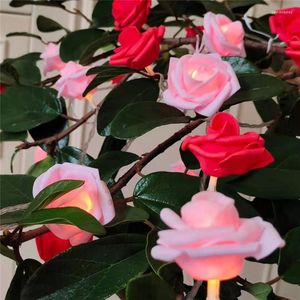 Stringhe Ghirlanda di fiori artificiali di rosa Stringa di luci LED Lucine San Valentino Matrimonio Decorazioni natalizie Arredamento della camera Estetica