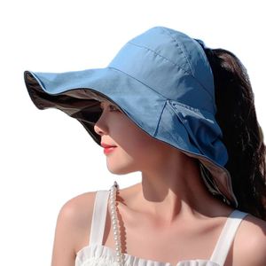 Wide Brim Hats Bucket Summer UV Protection Sun Cap Women Hollow Top Fisherman Outdoor Sport AntiUltraviolet Big Eaves Sunscreen Fishing Hat 230106